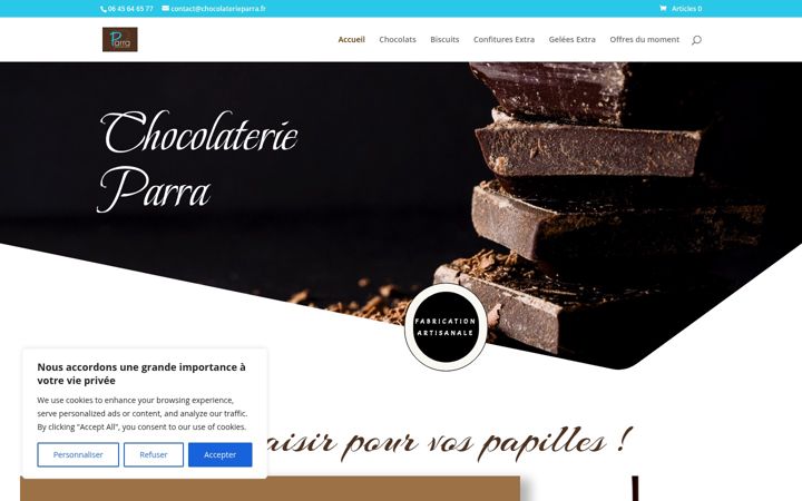 Screenshot von chocolaterieparra.fr