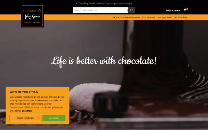Captura de ecrã de chocolaterievoncken.nl