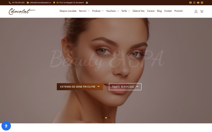 Snímek obrazovky chocolatesalon.ro