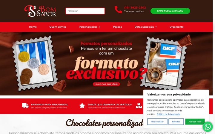 Zrzut ekranu chocolatesbomsabor.com.br