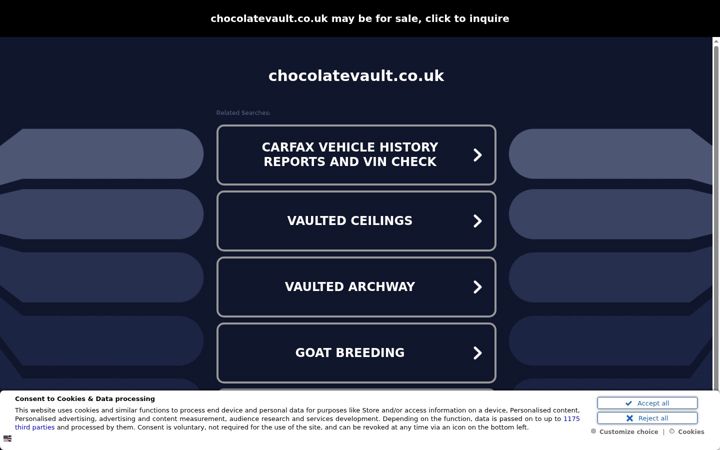 Screenshot of chocolatevault.co.uk