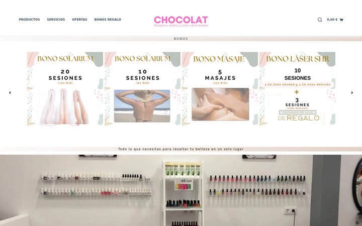 Ekraanipilt saidist chocolatpeluqueriaesteticaycentrodebronceado.es