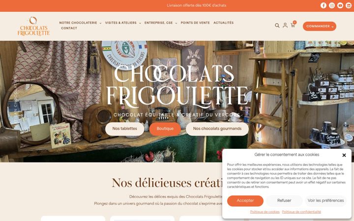 Screenshot von chocolats-frigoulette.fr