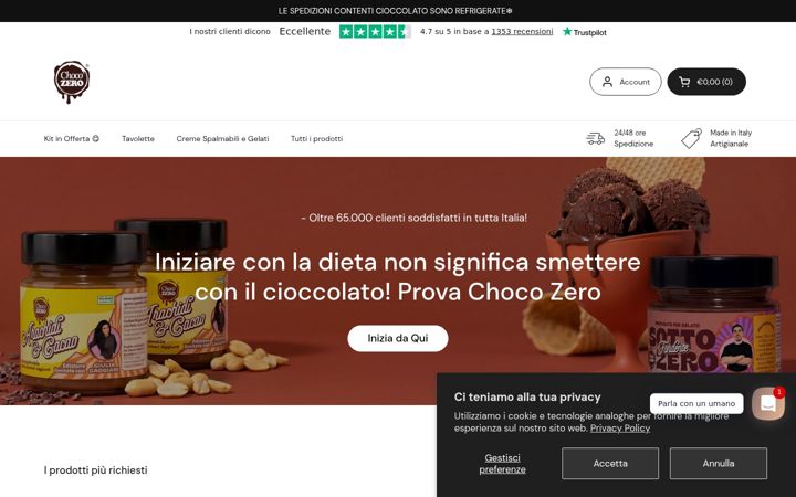 Screenshot di chocozero.it