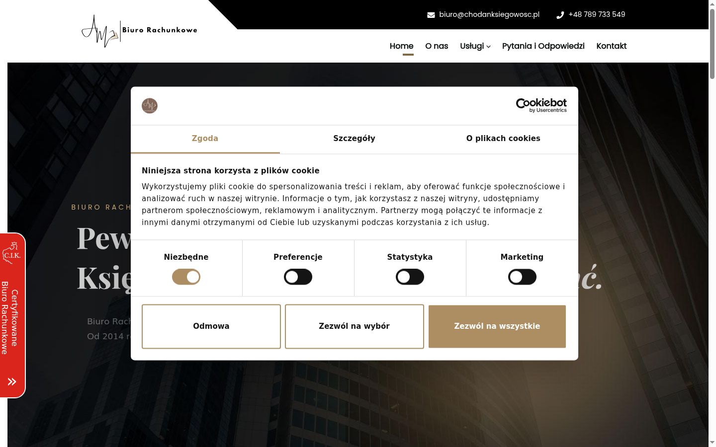 Screenshot of the consent banner shown before any interaction