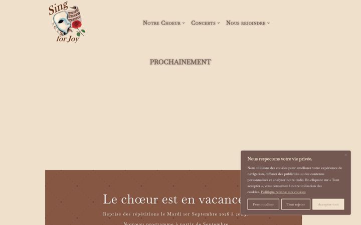 Screenshot von choeursingforjoy.fr