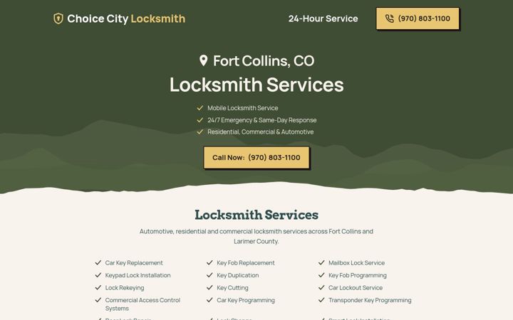 Screenshot of choicecitylocksmith.com