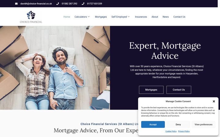 Captură de ecran a choicefinancial-ltd.co.uk