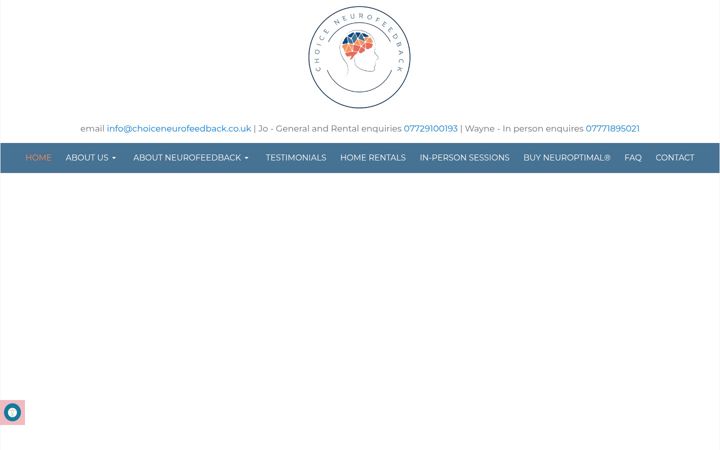 Captură de ecran a choiceneurofeedback.co.uk