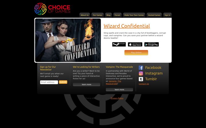 Screenshot of choiceofgames.com