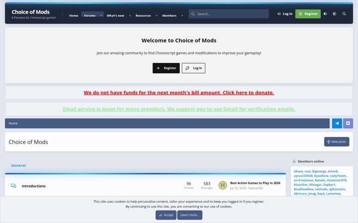 Screenshot of choiceofmods.com