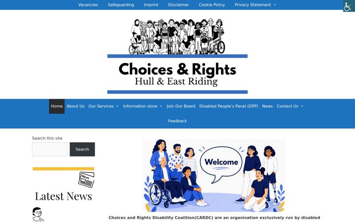 Captură de ecran a choicesandrights.org.uk