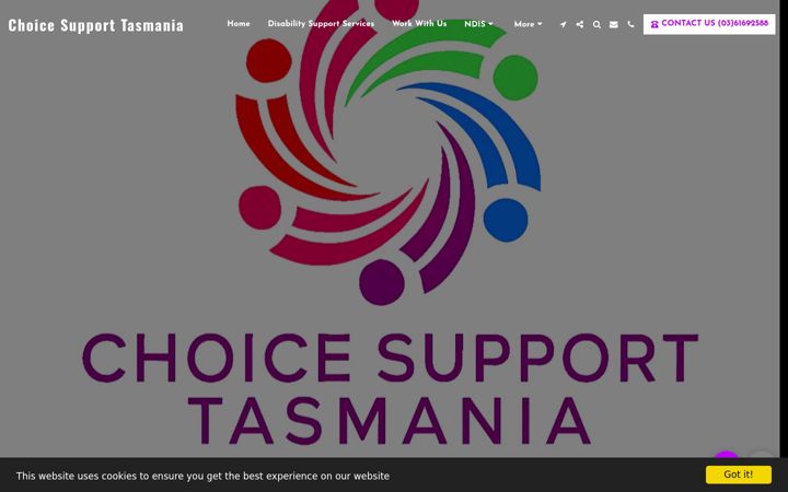 Ekraanipilt saidist choicesupporttasmania.com.au
