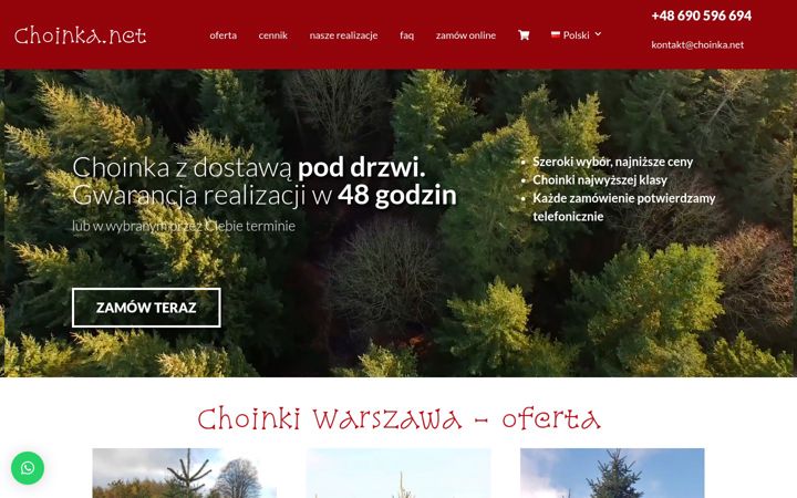 Captură de ecran a choinka.net