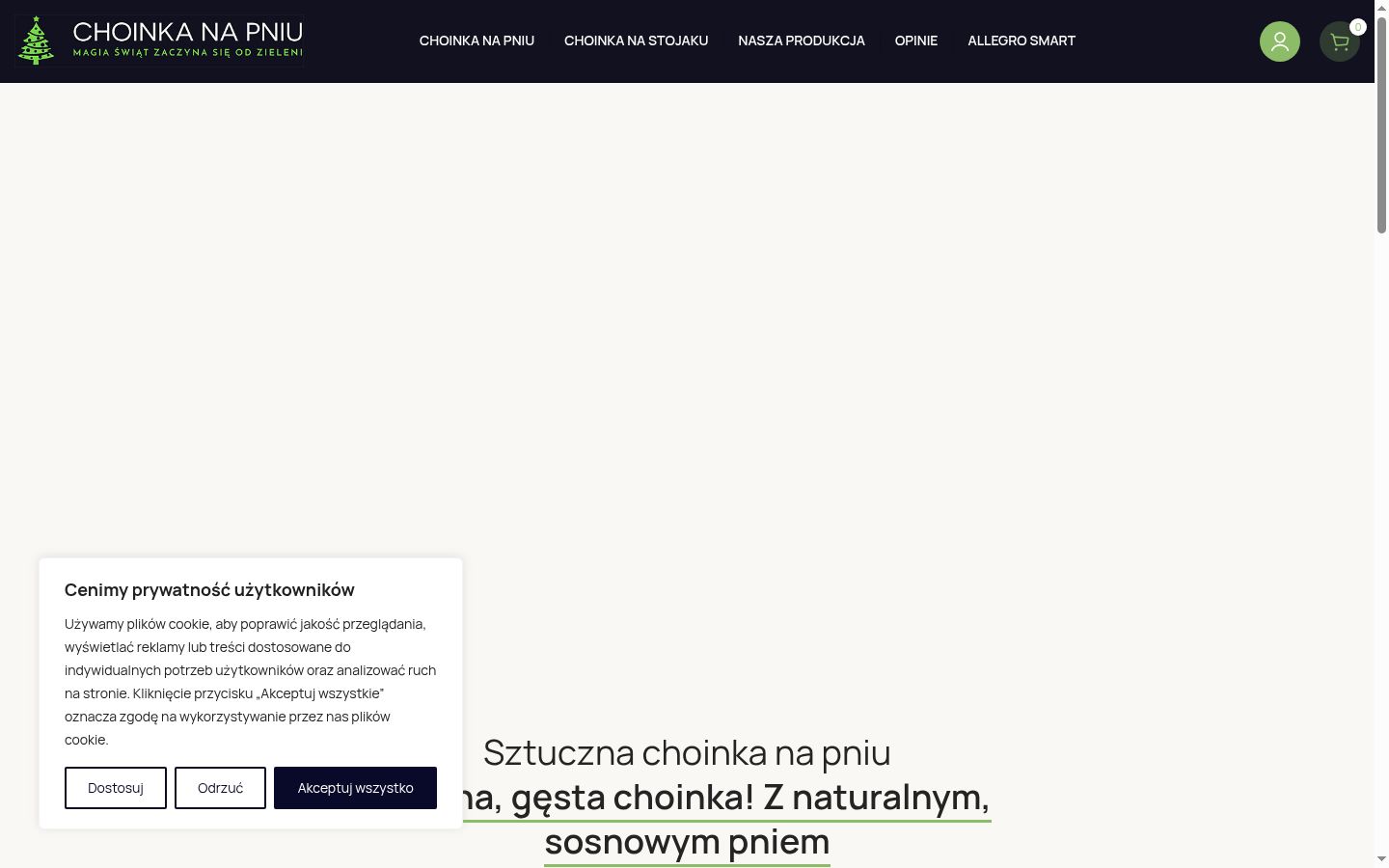 Screenshot of the consent banner shown before any interaction