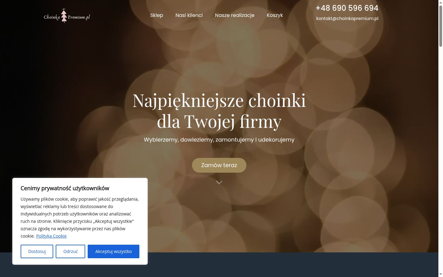 Posnetek zaslona pasice za privolitev, prikazane pred kakršno koli interakcijo