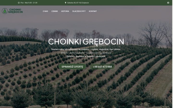 Screenshot of choinkigrebocin.pl