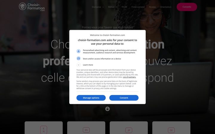 Capture d'écran de choisir-formation.com