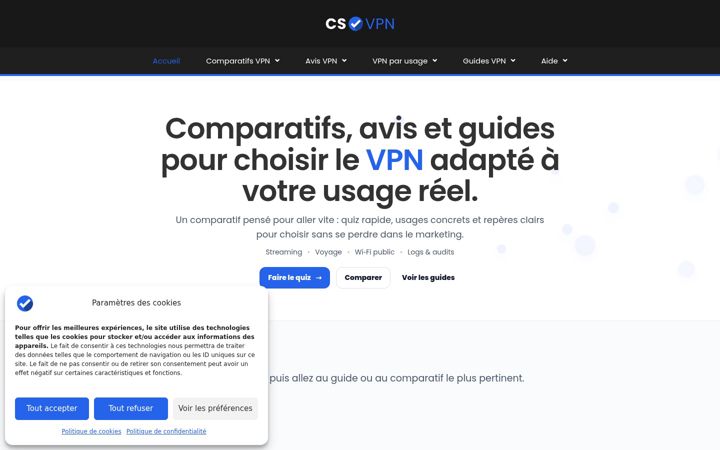 Zrzut ekranu choisirsonvpn.fr