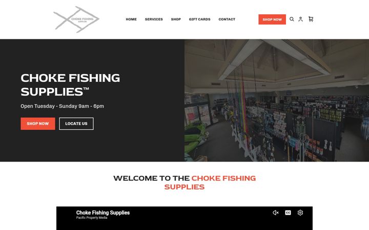 Screenshot ta' chokefishingsupplies.com