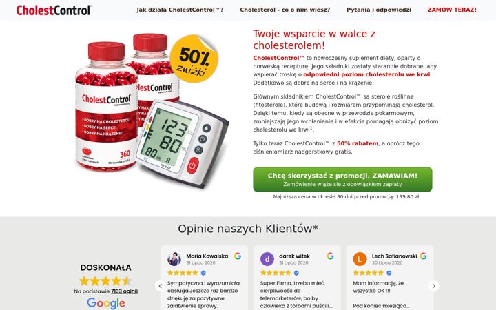 Zrzut ekranu cholestcontrol.pl