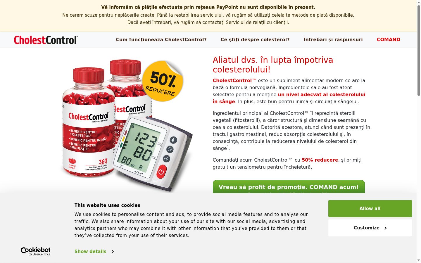 Screenshot del banner di consenso mostrato prima di qualsiasi interazione