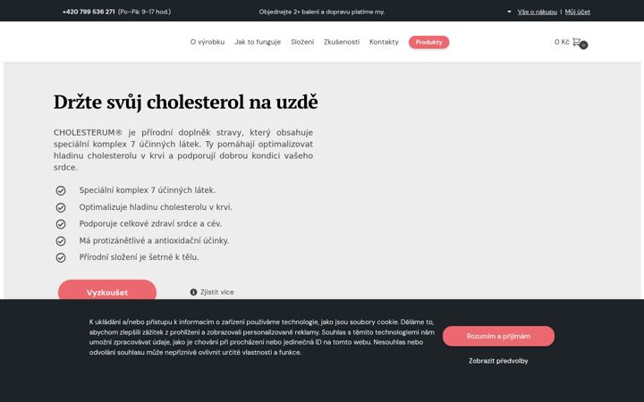 Posnetek zaslona cholesterum.cz