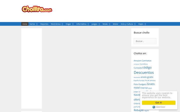 Captură de ecran a chollito.net