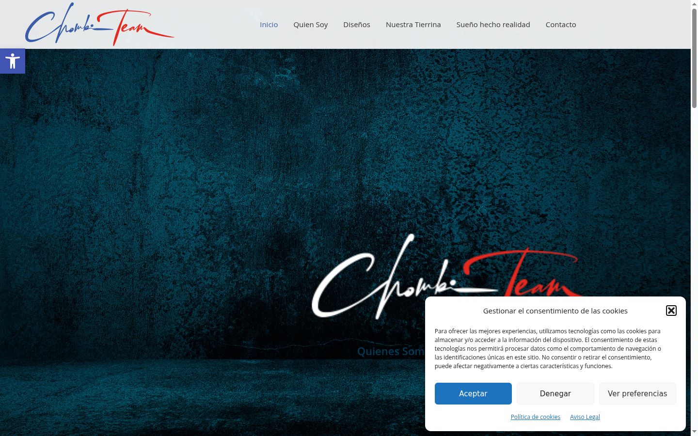 Screenshot del banner di consenso mostrato prima di qualsiasi interazione