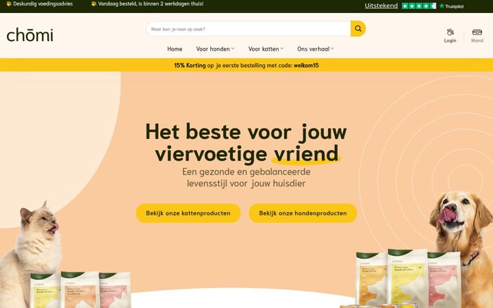 Captura de ecrã de chomipets.nl