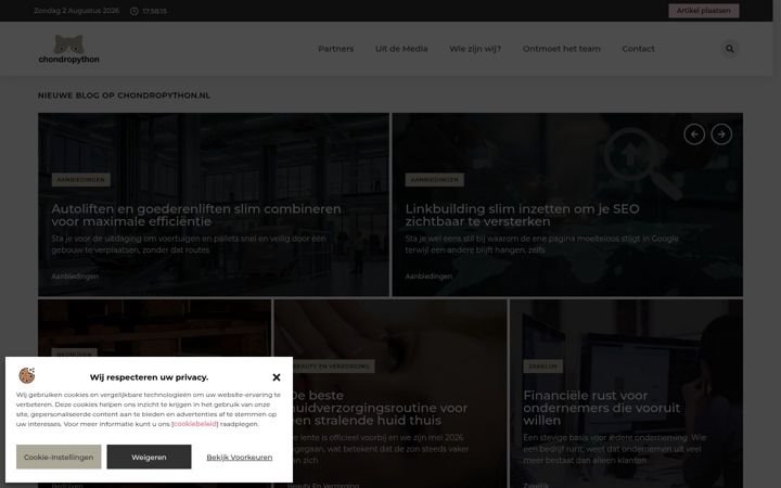 Captura de ecrã de chondropython.nl