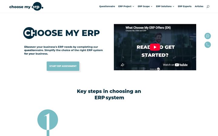 Kuvakaappaus sivustosta choosemyerp.co.uk