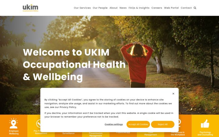 Kuvakaappaus sivustosta chooseoccupationalhealth.co.uk