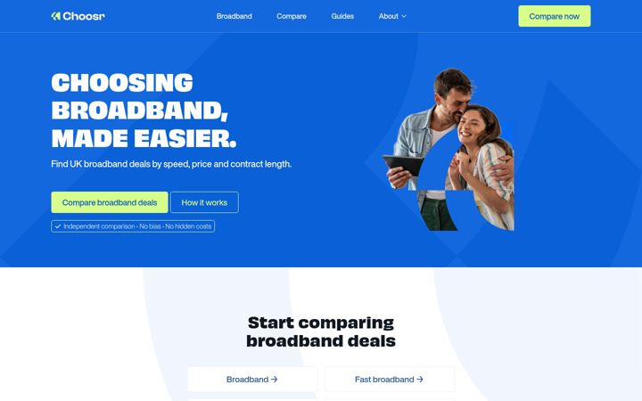 Kuvakaappaus sivustosta choosr.co.uk