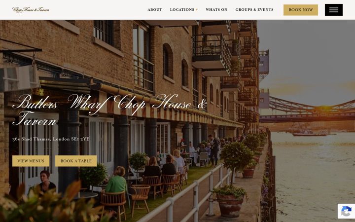 Screenshot ta' chophouse-restaurant.co.uk