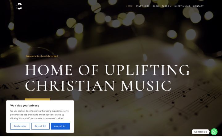 Captura de pantalla de choralchristian.org