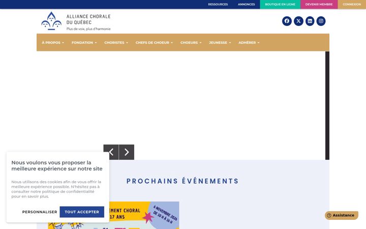 Captura de pantalla de chorales.ca