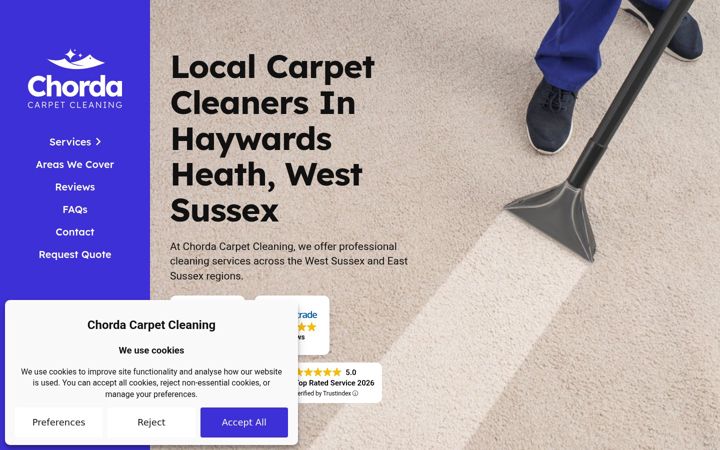 Zrzut ekranu chordacarpetcleaning.co.uk