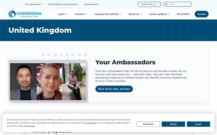 Zrzut ekranu chordoma.co.uk