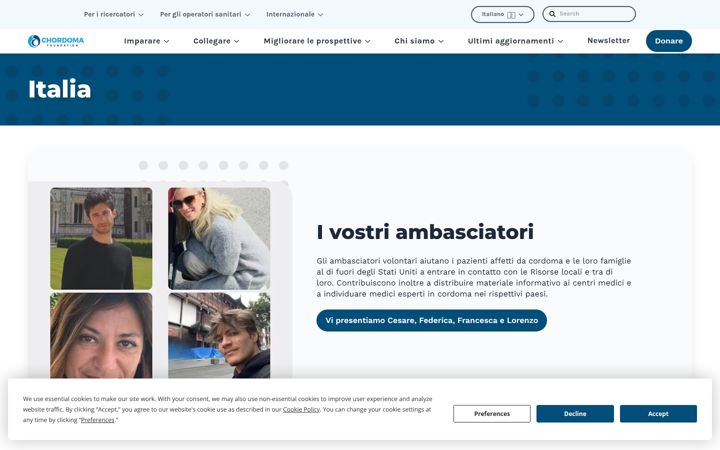 Screenshot of chordoma.it