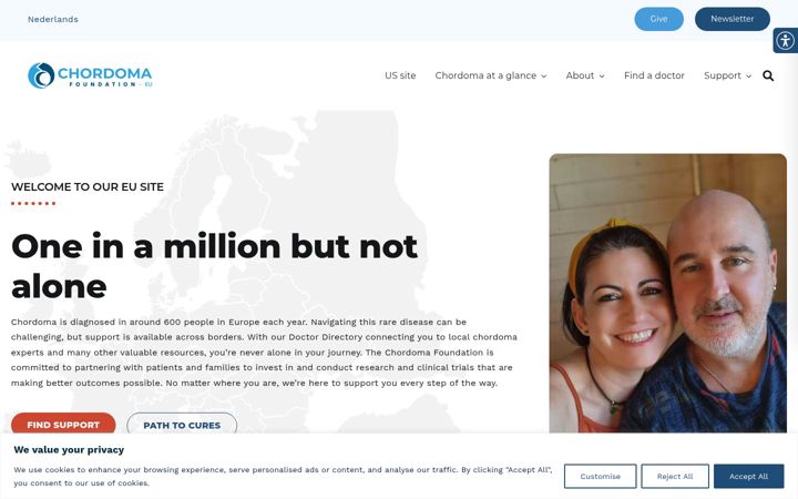 Screenshot ta' chordomafoundation.eu