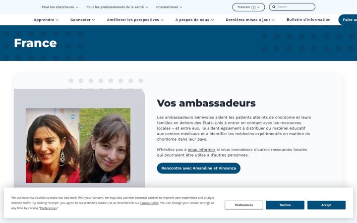 Screenshot von chordomafoundation.fr