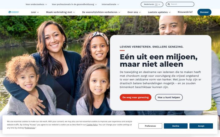 Captura de ecrã de chordomafoundation.nl
