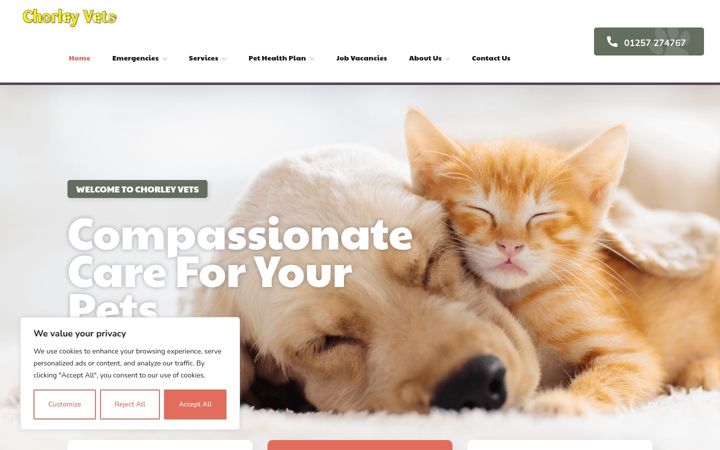 Zrzut ekranu chorleyvets.co.uk