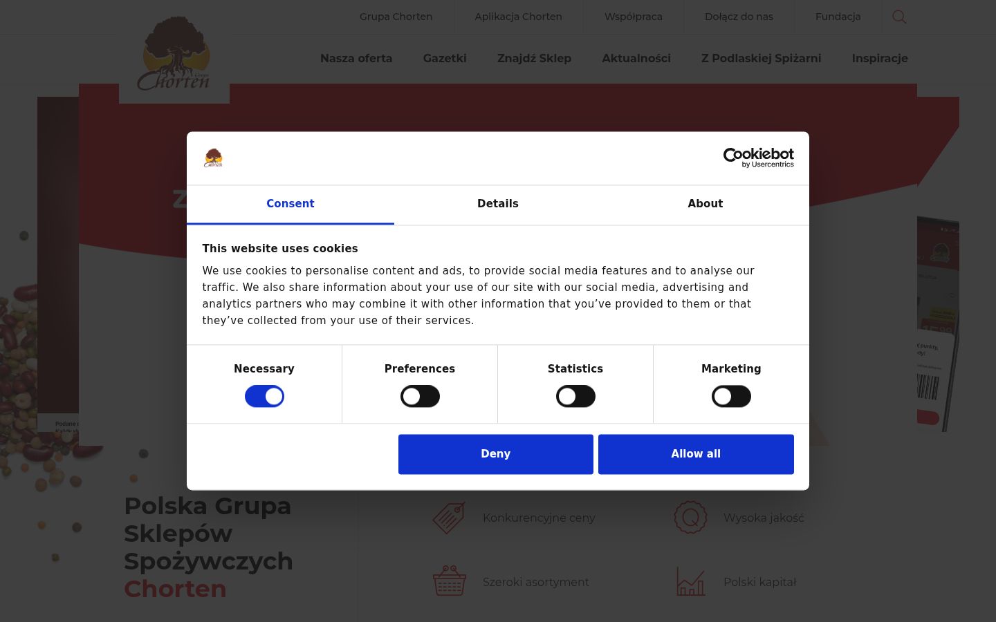 Screenshot of the consent banner shown before any interaction