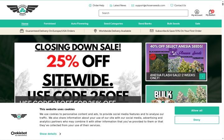 Ekrānuzņēmums no chosenseeds.com
