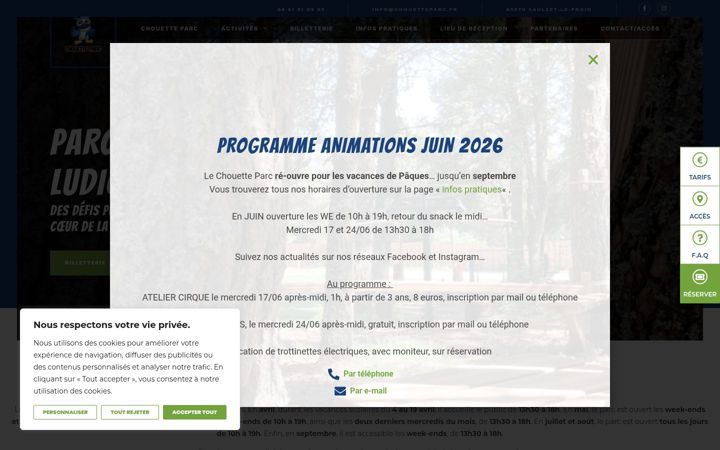 Screenshot von chouetteparc.fr