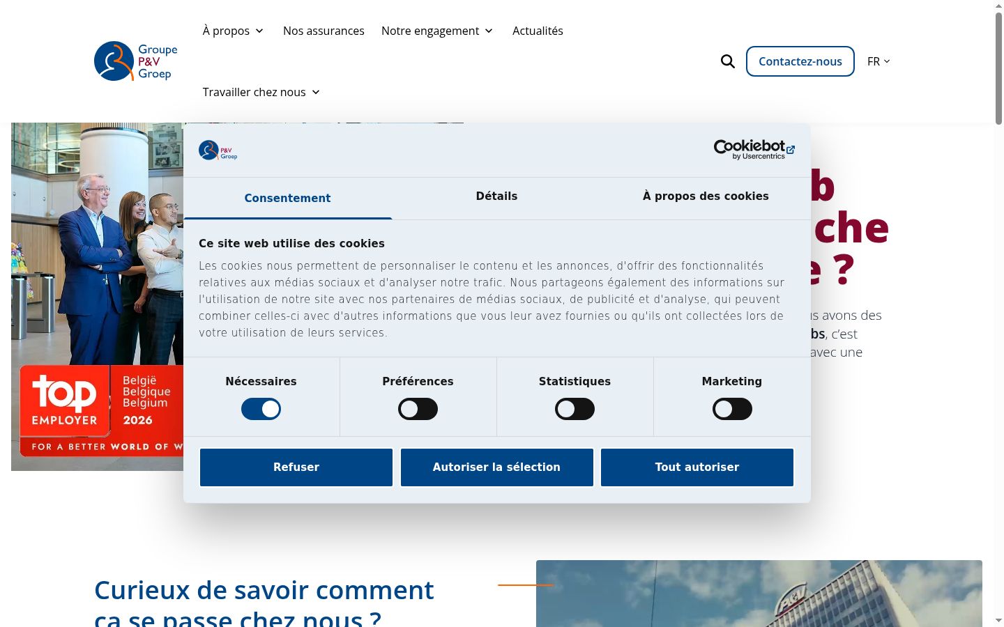 Screenshot tal-banner tal-kunsens muri qabel kwalunkwe interazzjoni