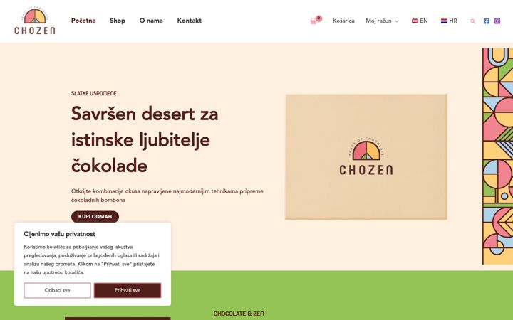 Screenshot van chozen.hr