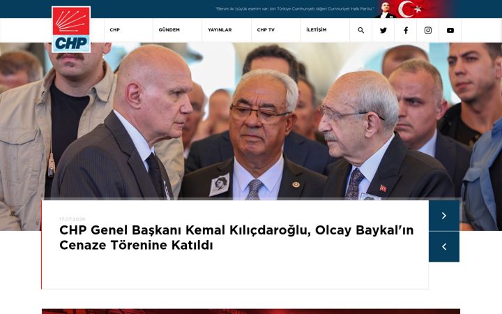 Screenshot of chp.org.tr